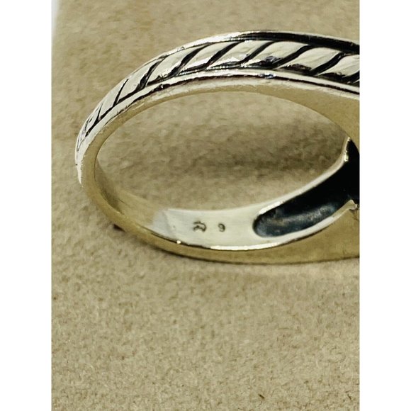 David Yurman Sterling Silver, Diamond and Citrine Deco Lemon Deco Ring 7.5 - Picture 7 of 8